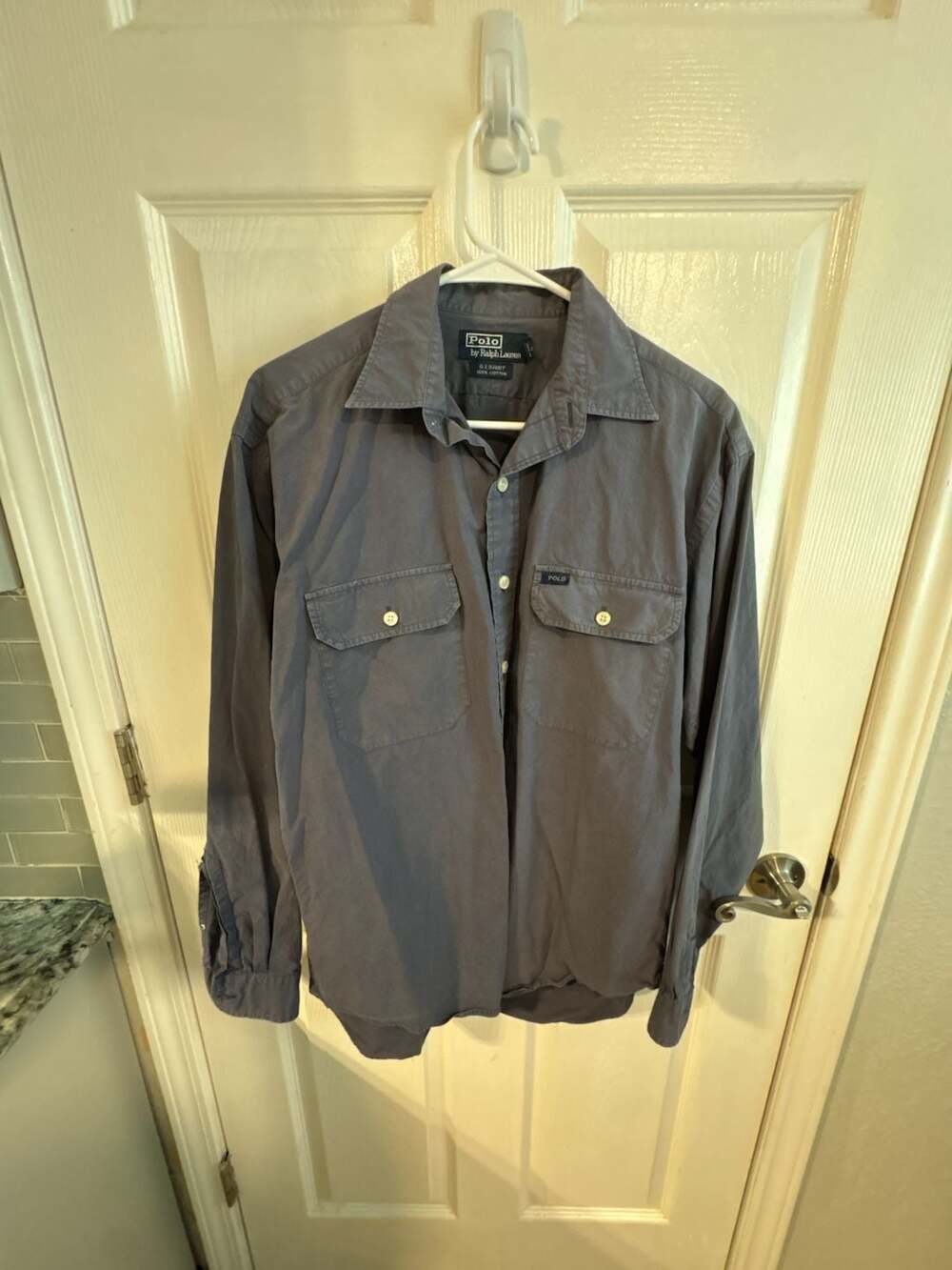 Polo Ralph Lauren Polo Ralph Lauren Shirt Mens M Blue Long Sleeve G.I. Shirt